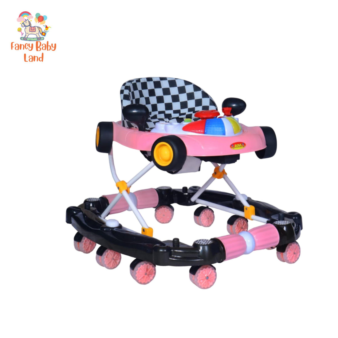2_in_1_Rocking_Plus_Baby_Walker_Car_Shape_with_Lights_Music_in_pink_colour