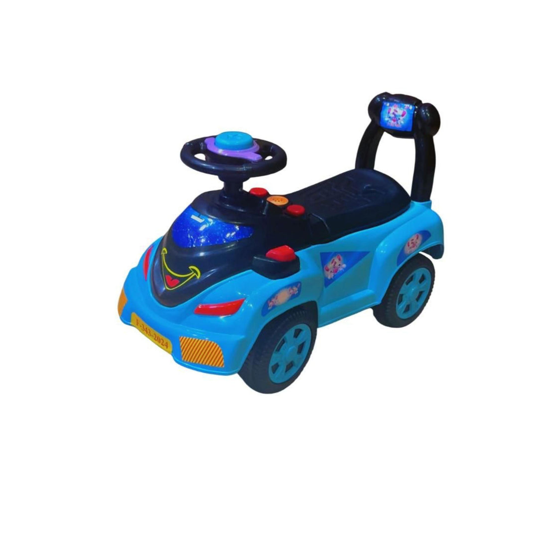4 wheel baby push car with music & toys