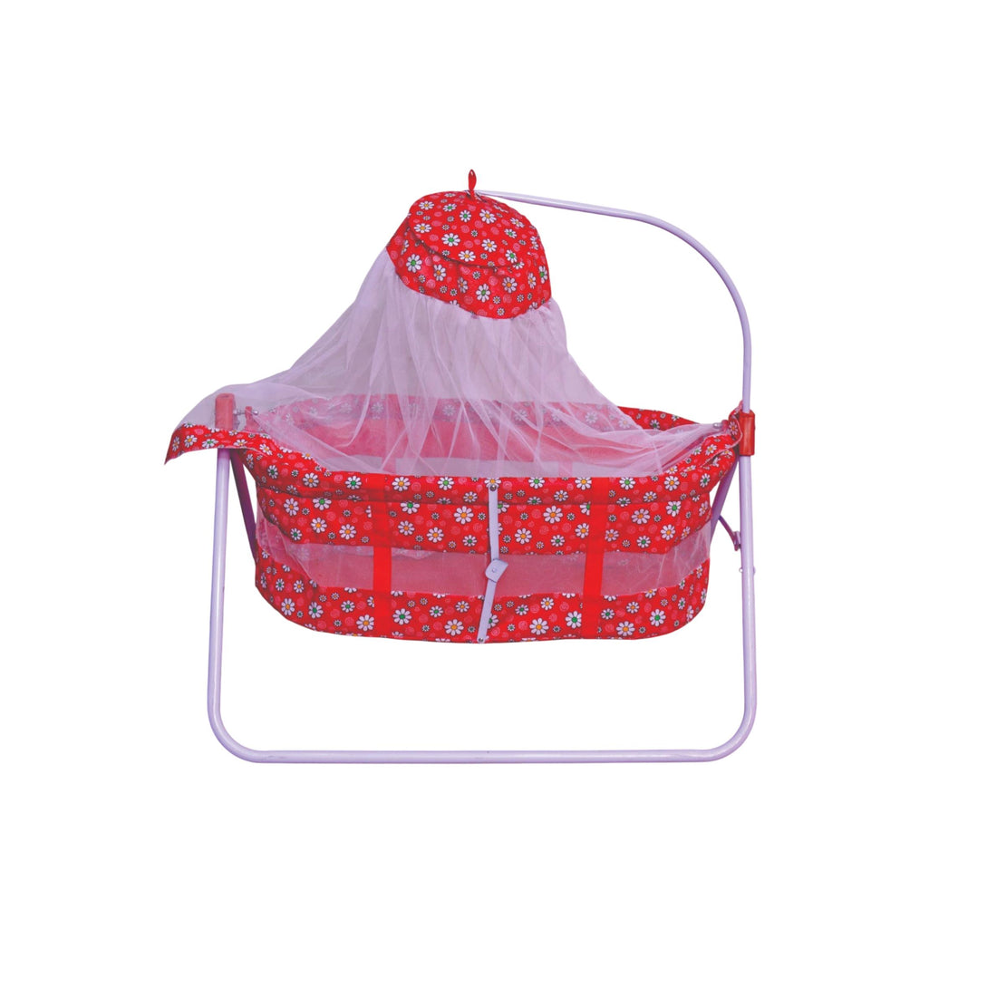 Baby Swing Cot Cradle Dual Stands Support along with Mosquito Net in blue clour