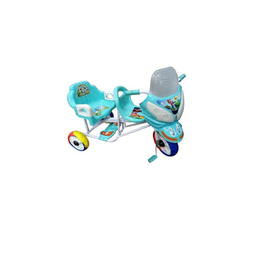 Double Seat Ching Chi Baby Tricycle Foam Tyre With Music & Lights in sky colour