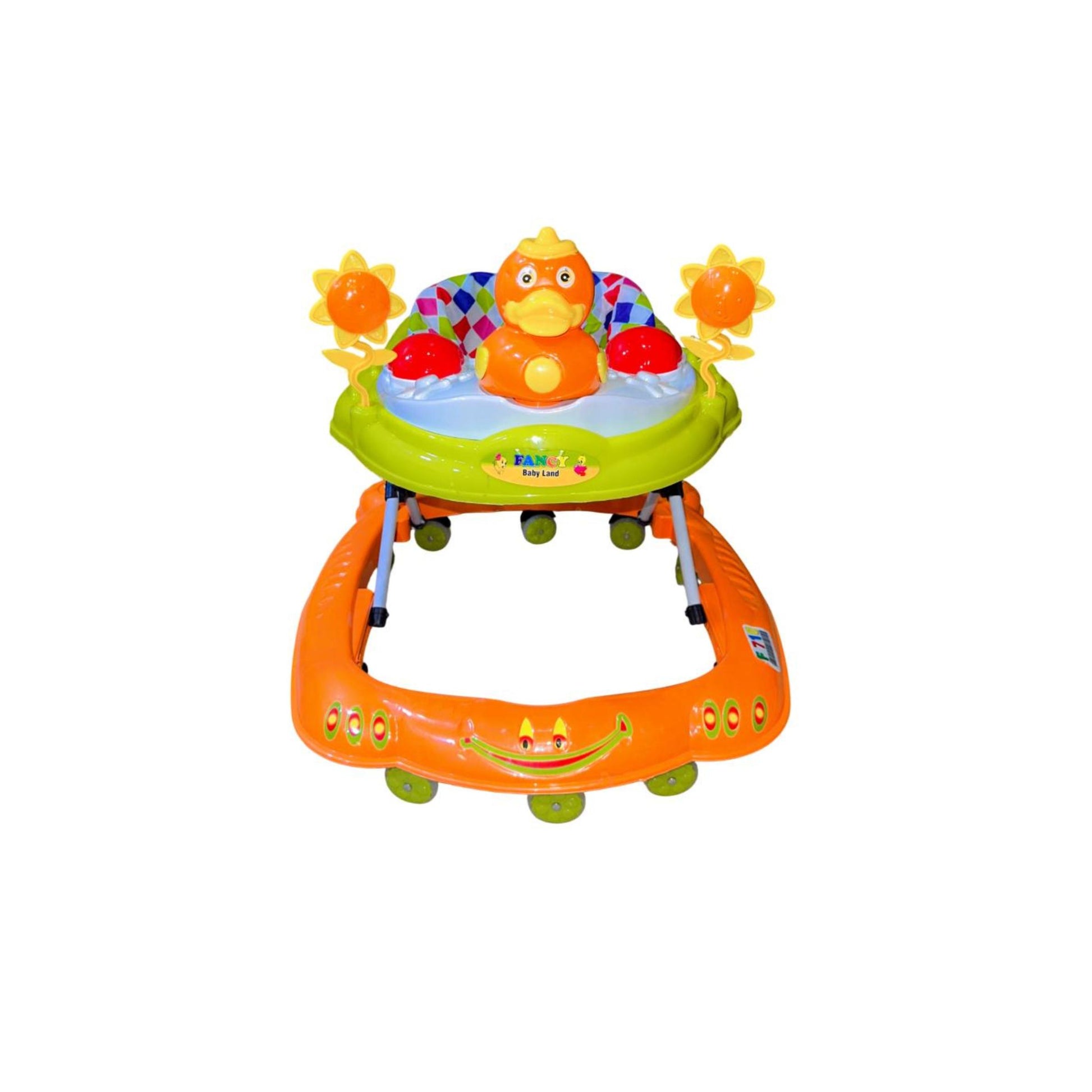 Baby Walker Duck Shape With Music & Toys in orange colour