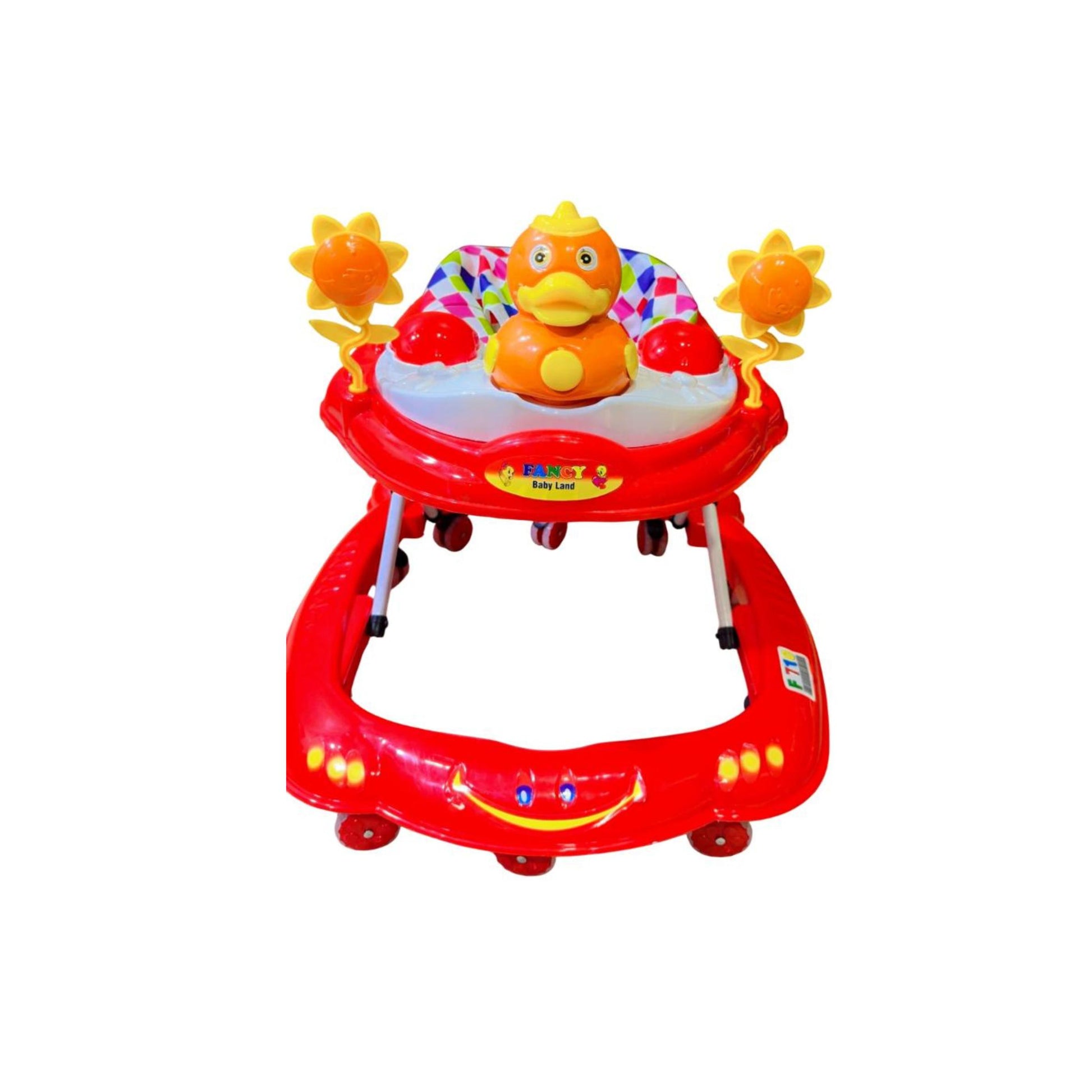 Baby Walker Duck Shape With Music & Toys in red colour