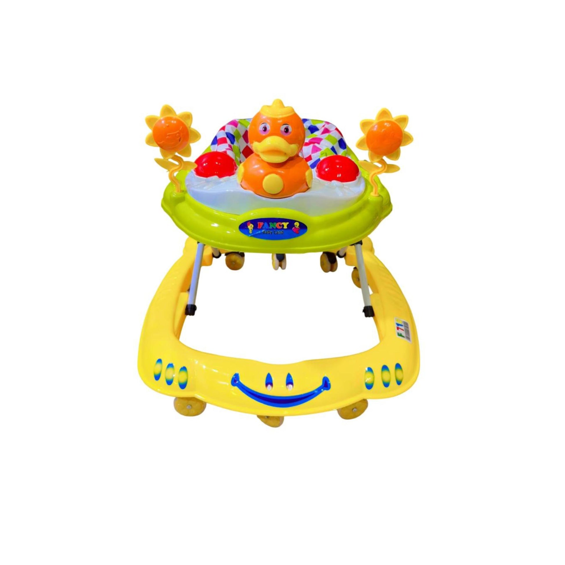 Baby Walker Duck Shape With Music & Toys in yellow colour